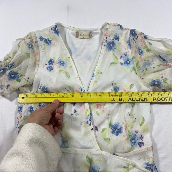 Altar’d  State Maxi Floral Wrap Dress in White womens Small white short sleeve - Picture 10 of 13